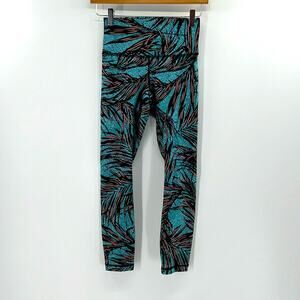 Lululemon High Times Pant - Palm Lace Tofino Teal Multi - 4